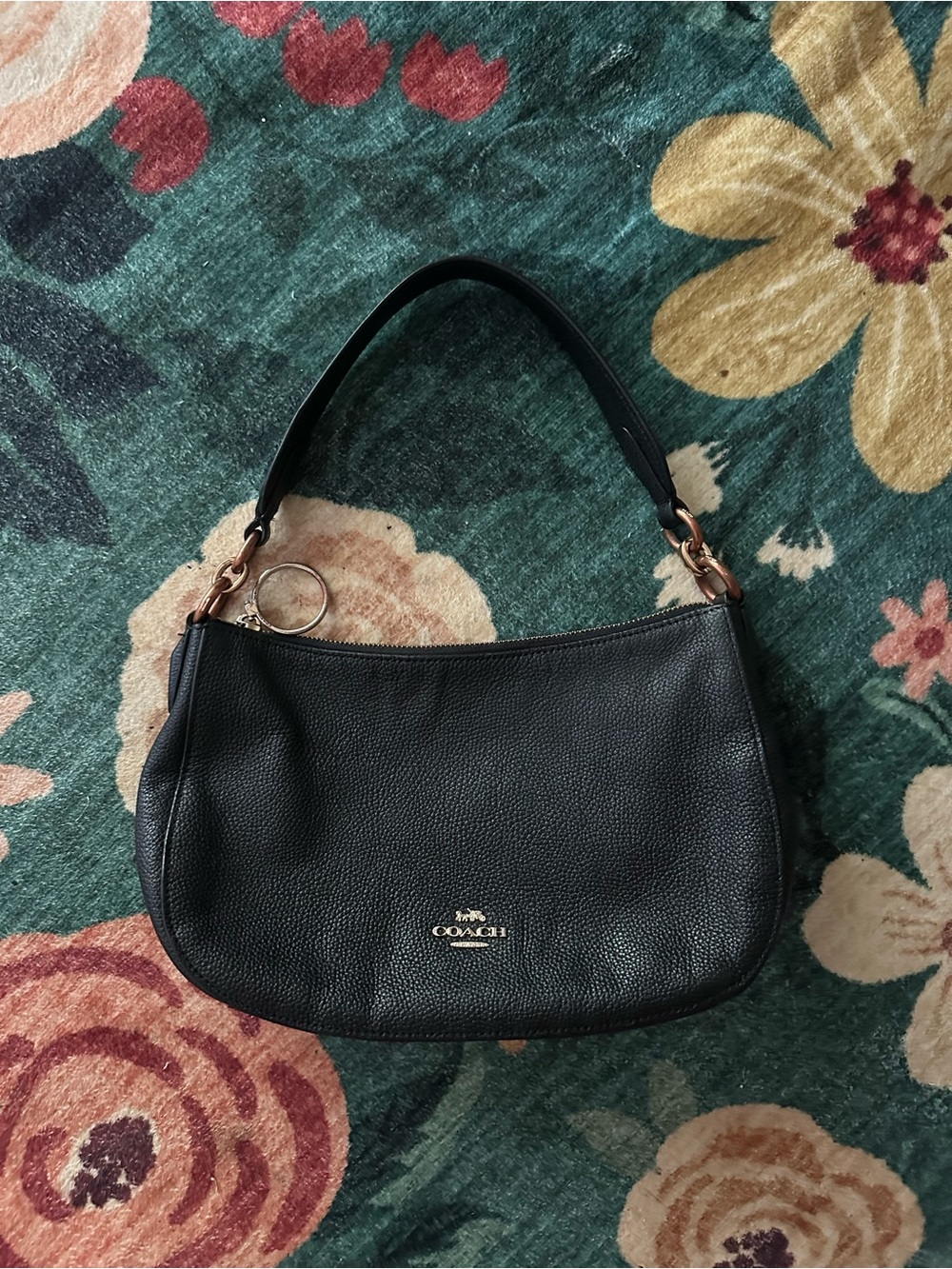 Coach Black Pebbled Leather Shoulder Bag | Sutton Hobo